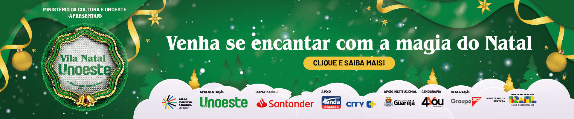 Vila Natal Unoeste Guarujá: Papai Noel, personagens e mais!