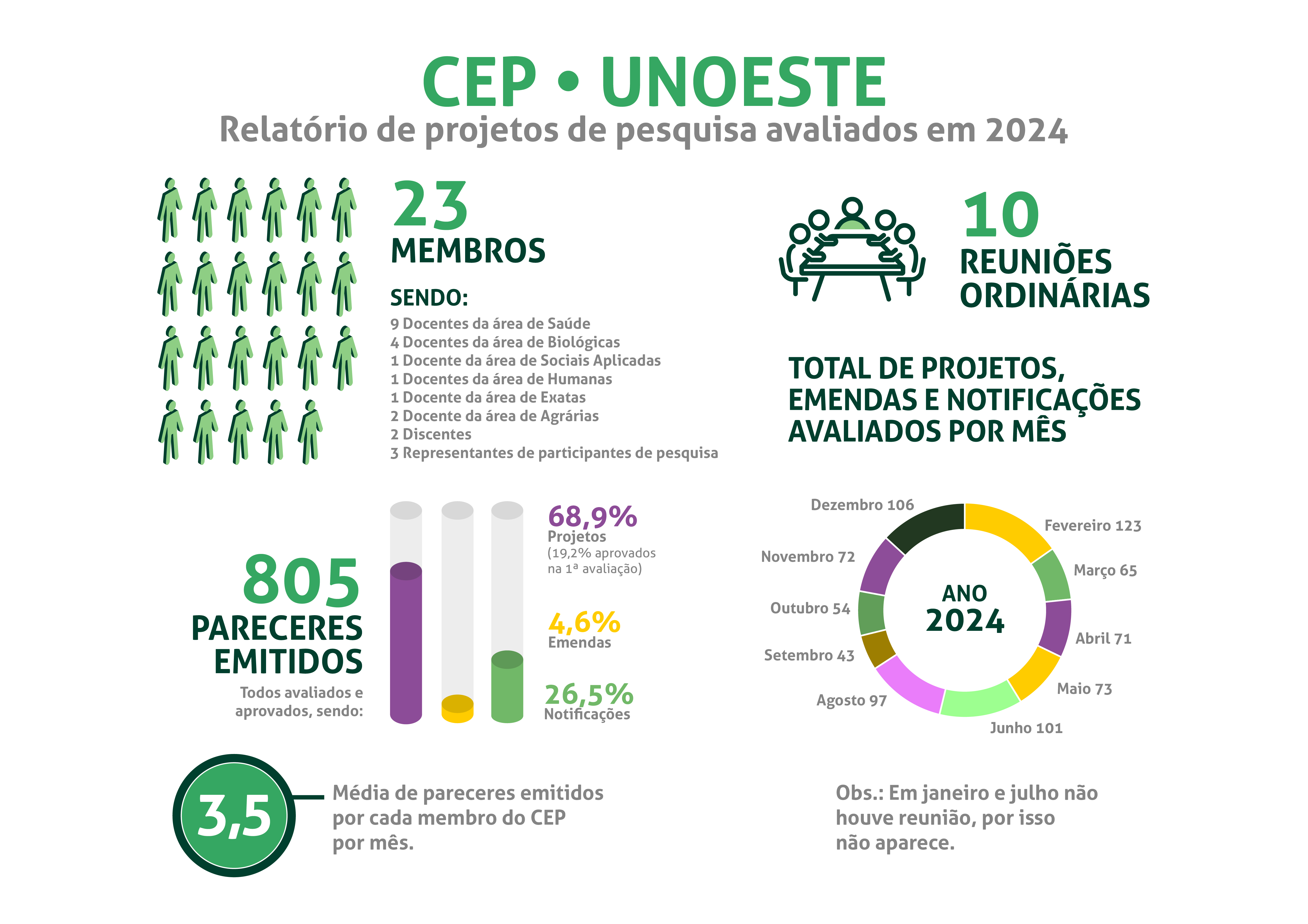 Relatório de projetos de pesquisa avaliados em 2024.